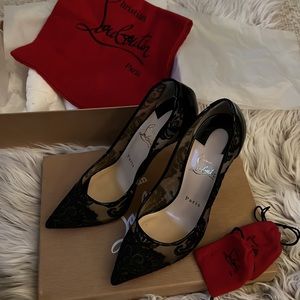 Christian Louboutin Black Lace Pump
